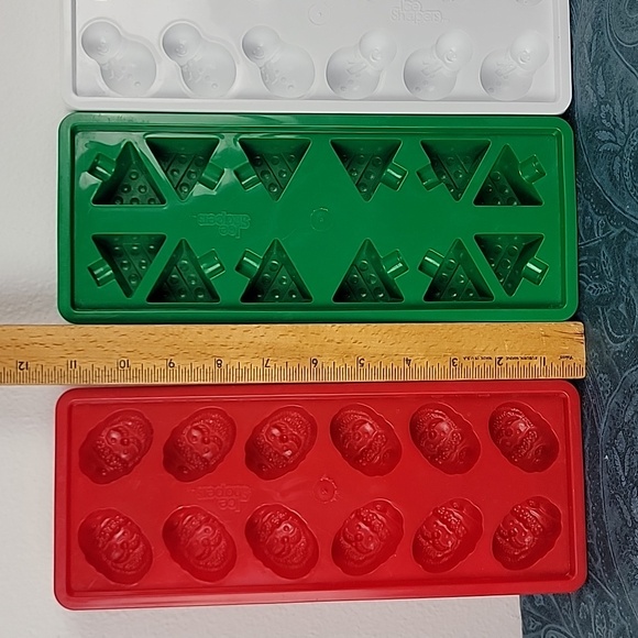 Christmas 3 Ice Trays, Snowman, Santa & Trees - Picture 7 of 11